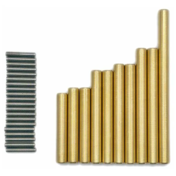 10 pcs. Crawler links made of brass incl. 20 pcs. VA stud screws